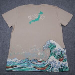 San Francisco Work Shirts T-Shirt Mens XL Tan Japan Great Wave‎ Graphic Tee